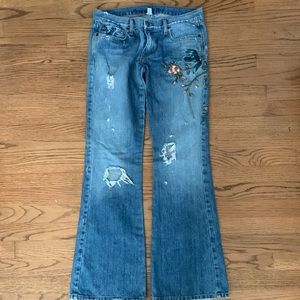 Vintage Abercrombie and Fitch Jeans size 8 Embroidered